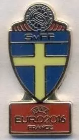 Швеція, федерація футболу, Євро-16 №2 ЕМАЛЬ/Sweden football federation pin badge