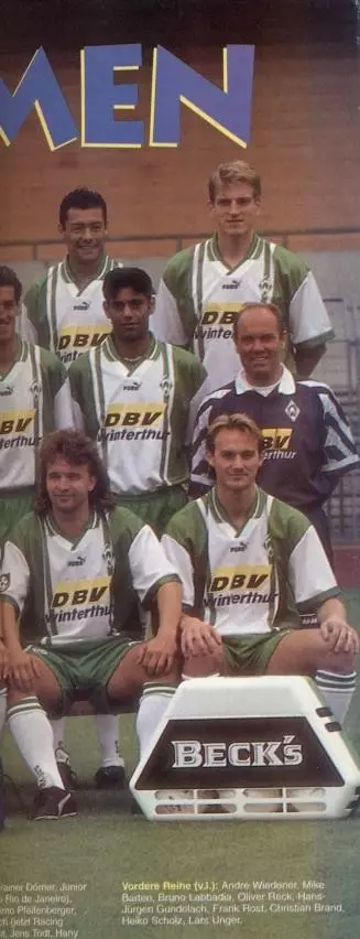 постер А3 футбол Вердер/Санкт-Паулі (Німеч.)1996 /Werder/St.Pauli,Germany poster