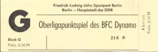 білет Німеч.-НДР DDR-Meisterschaft BFC Dynamo-? 198. Eintrittskarte match ticket