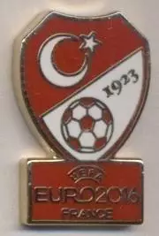 Туреччина,федерація футболу,Євро-16№1 ЕМАЛЬ/Turkey football federation pin badge