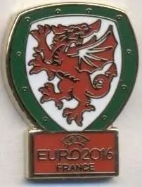 Уельс, федерація футболу, Євро-16,№1, ЕМАЛЬ /Wales football federation pin badge