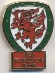 Уельс, федерація футболу, Євро-16,№1, ЕМАЛЬ /Wales football federation pin badge