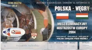 білет зб.Польща-Угорщина 2003b відб.ЧЄ-2004/Poland-Hungary football match ticket
