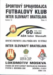 прог.Інтер/Inter Slovak/Словач.- Локомотив/Lokomotiv Mos.Rus.2000b match program