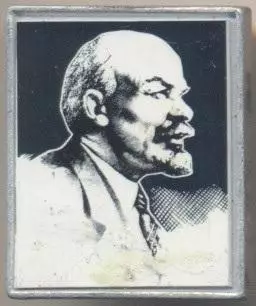 Ленін=Ленин прямокутник скло1 алюміній/Vladimir Lenin,ussr rectangle glass badge