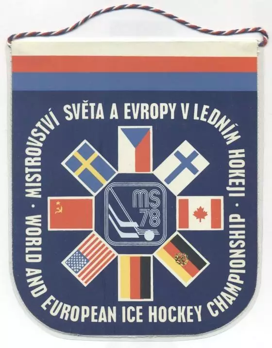 вимпел 20х17 хокей Чемпіонат Світу 1978 Прага офіц./World ch.ship hockey pennant