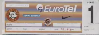 білет Спарта/Sparta Praha Czech/Чехія-Зимбру/Zimbru Mold/Молд.2000a match ticket