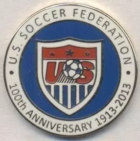 США, федерація футболу,ювілей 100,№2, ЕМАЛЬ / USA soccer-football federation pin