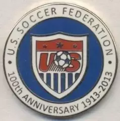 США, федерація футболу,ювілей 100,№2, ЕМАЛЬ / USA soccer-football federation pin