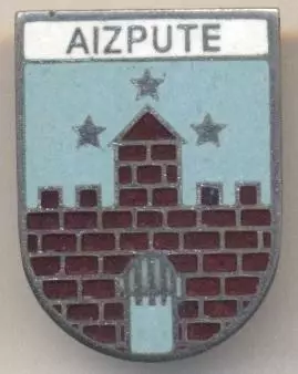 герб місто Айзпуте (Латвія) ЕМАЛЬ /Aizpute town,Latvia coat-of-arms enamel badge