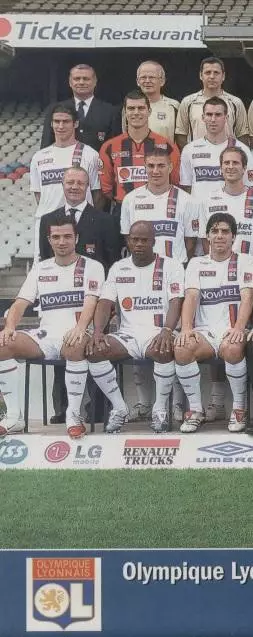 постер А4 футбол Олімпік Ліон (Франція) 2006 /Ol.Lyonnais,France football poster