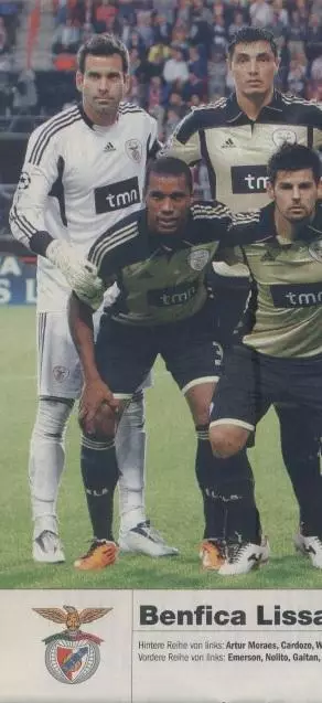 постер А4 футбол Бенфіка (Португалія) 2011 / SL Benfica,Portugal football poster