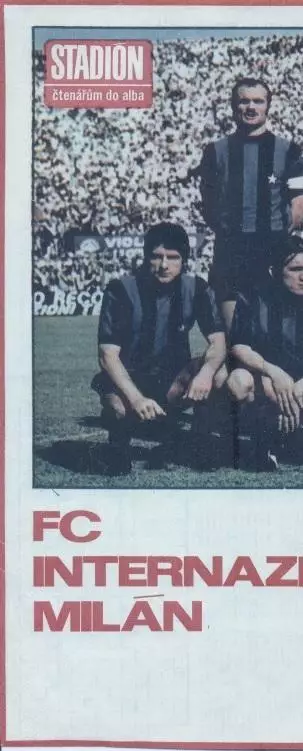 постер А4 футбол Інтернаціонале (Італія) 1972 / FC Inter, Italy football poster
