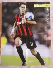 постер А1 футбол Філіппо Індзагі (Італія /Filippo Inzaghi,Italy football poster