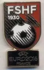 Албанія, федерація футболу,Євро-16a ЕМАЛЬ /Albania football federation pin badge