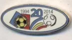 Андорра,федерація футболу,ювілей 20a ЕМАЛЬ/Andorra football federation pin badge