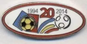 Андорра,федерація футболу,ювілей 20b ЕМАЛЬ/Andorra football federation pin badge