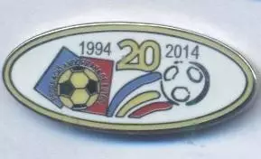 Андорра,федерація футболу,ювілей 20c ЕМАЛЬ/Andorra football federation pin badge