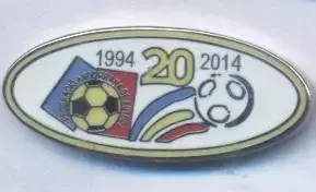 Андорра,федерація футболу,ювілей 20c ЕМАЛЬ/Andorra football federation pin badge