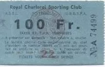 білет Бельгія Belgium League championship R.Charleroi SC-? football match ticket