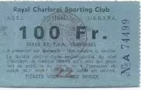 білет Бельгія Belgium League championship R.Charleroi SC-? football match ticket