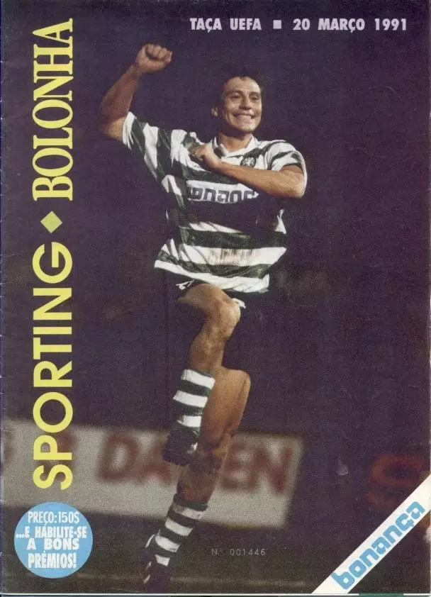 прог.Sporting CP Portugal/Португалія-FC Bologna Italy/Італія 1991 match program