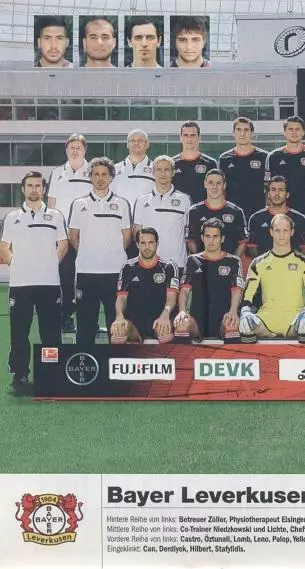 постер А4 футбол Баєр Леверкузен (Німеч.) 2013 /Bayer 04,Germany football poster