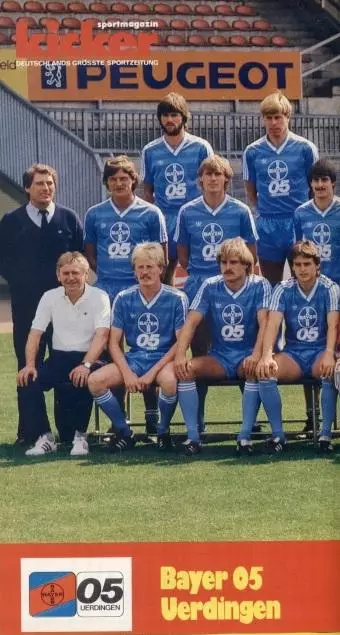 постер А4 футбол Баєр Уердінген (Німеччина 1985/Bayer 05,Germany football poster