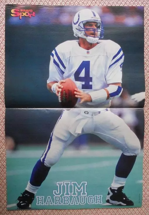 постер А3 американський футбол Jim Harbaugh, American football player poster