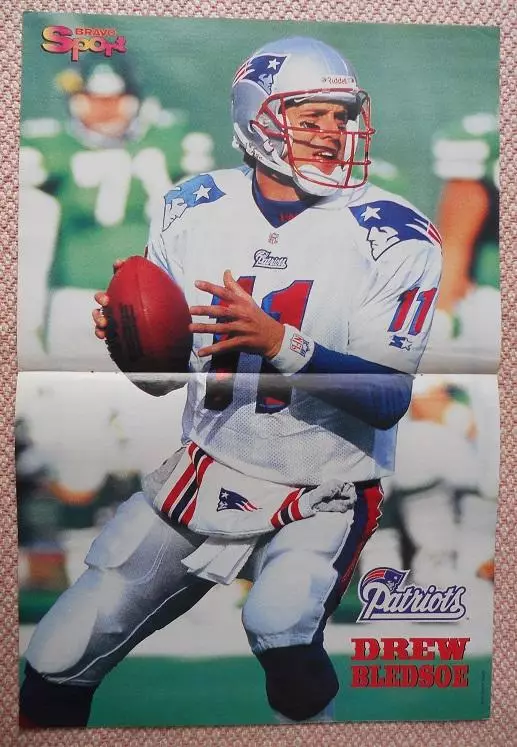 постер А3 американ. футбол Drew Bledsoe/Edgar Benneth, American football poster