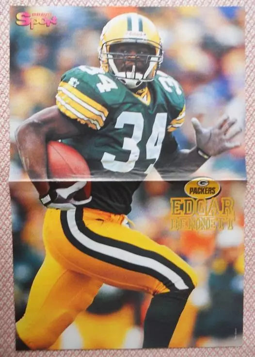 постер А3 американ. футбол Drew Bledsoe/Edgar Benneth, American football poster 1