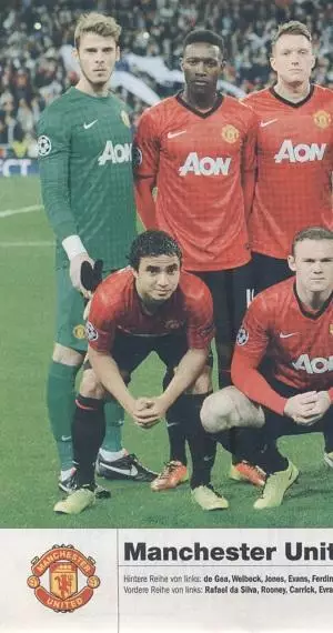 постер А4 футбол Манчестер Юнайтед (Англія) 2013 / Manchester Utd,England poster