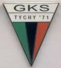 футбол.клуб ГКС Тихи (Польща)1 ЕМАЛЬ /GKS Tychy,Poland football enamel pin badge