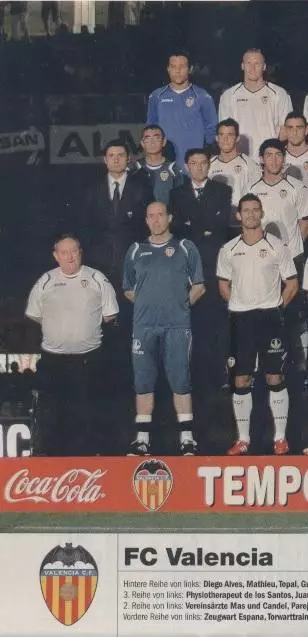 постер А4 футбол Валенсія (Іспанія) 2011 /FC Valencia,Spain football team poster