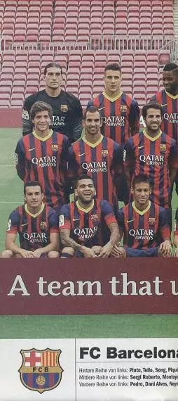 постер А4 футбол Барселона (Іспанія 2013/FC Barcelona,Spain football team poster
