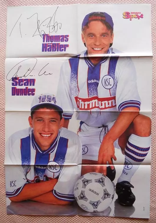 постер А1 футбол Штутгарт Stuttgart (Німеч. /Хесслер+Данді Hassler+Dundee poster 1