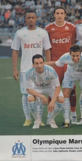 постер А4 футбол Олімпік Марсель Франція 2010/O.Marseille,France football poster