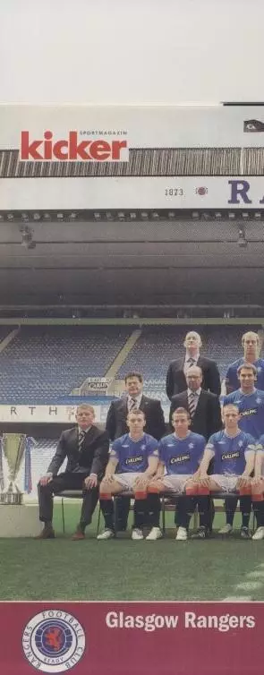 постер А4 футбол Рейнджерс (Шотландія) 2009 /Rangers FC,Scotland football poster