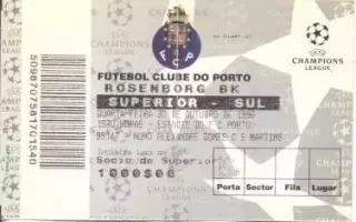 білет FC Porto Portugal/Португал-Rosenborg BK Norway/Норвегія 1996a match ticket