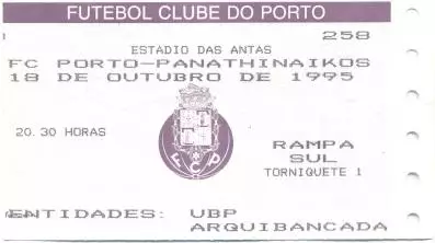 білет FC Porto Portugal/Португалія-Panathinaikos Greece/Греція 1995 match ticket