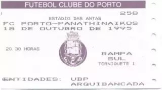 білет FC Porto Portugal/Португалія-Panathinaikos Greece/Греція 1995 match ticket