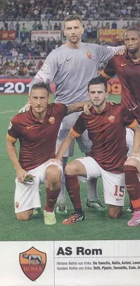 постер А4 футбол Рома (Італія) 2014 / AS Roma, Italy football team poster