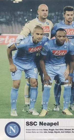 постер А4 футбол Наполі (Італія) 2013 / SSC Napoli, Italy football team poster