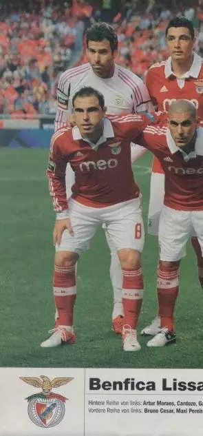 постер А4 футбол Бенфіка (Португалія) 2012 / SL Benfica,Portugal football poster