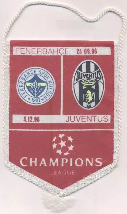 вимпел 18x13 Fenerbahce Turkey/Туреч.-Юве/Juventus Italy/Італ.1996 match pennant