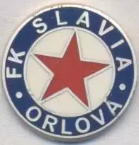 футбол.клуб Славія Орлова (Чехія) ЕМАЛЬ / Slavia Orlova,Czech football pin badge