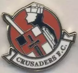футбол.клуб Крузейдерс (Півн.Ірландія2 ЕМАЛЬ/Crusaders FC,N.Ireland football pin