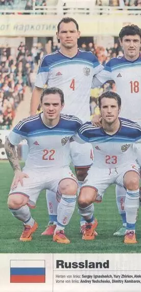 постер А4 футбол зб.Росія 2014 Кікер/Russia national football team Kicker poster