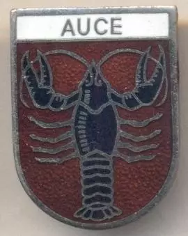герб емблема місто Ауце (Латвія ЕМАЛЬ/Auce town,Latvia coat-of-arms enamel badge