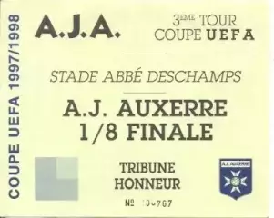 білет AJ Auxerre France/Франц-Твенте/FC Twente Netherl/Нідерл.1997a match ticket